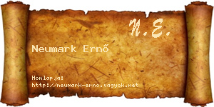 Neumark Ernő névjegykártya